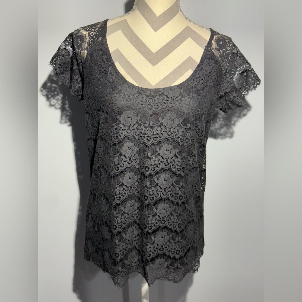 Soft Elegant Lace black Top‎